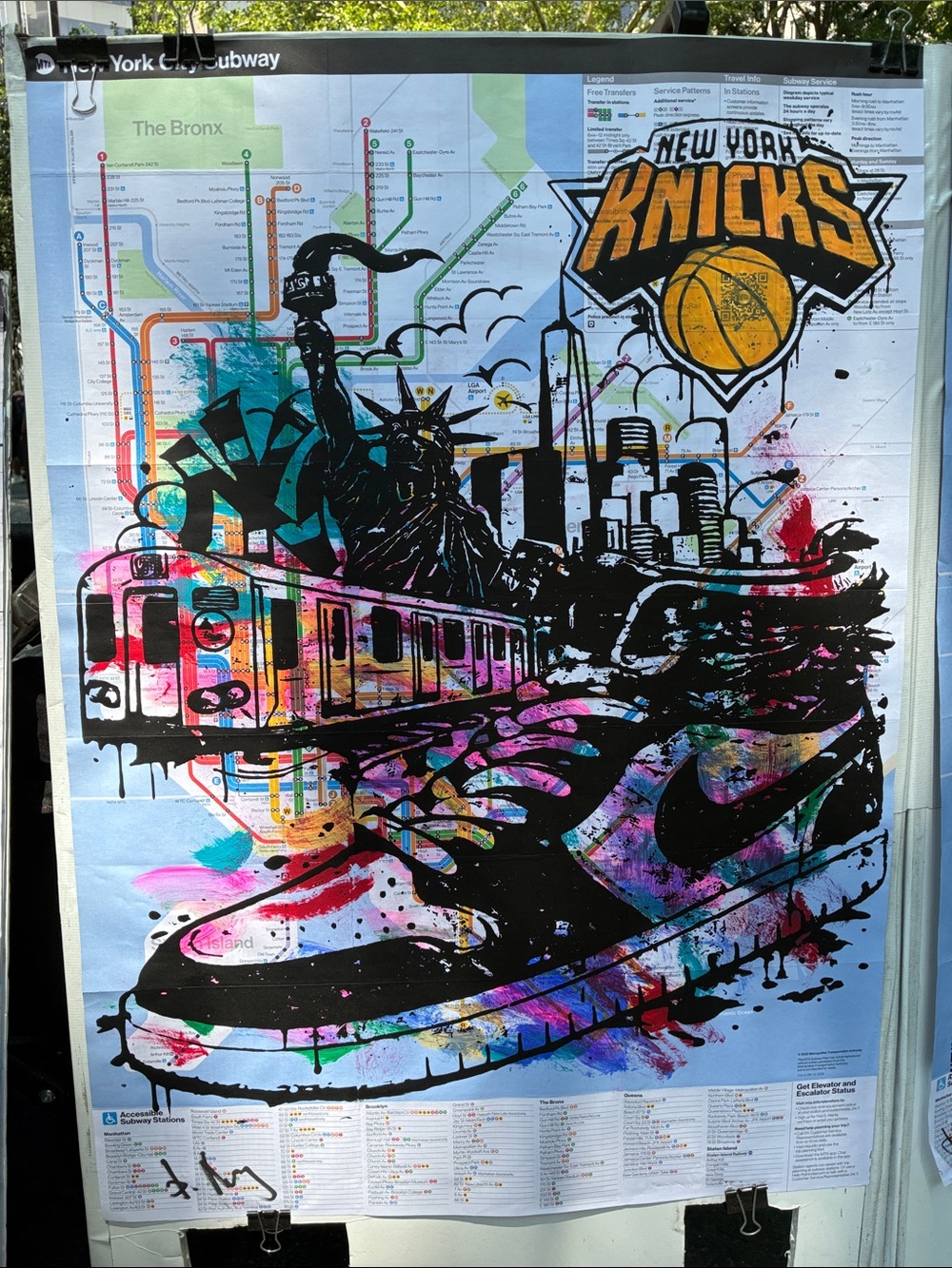 Original New York City Subway Map Artwork - NY Knicks